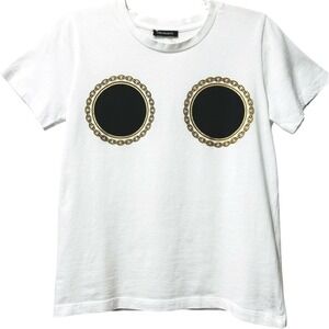 CRISTINA EFFE Viral Eloise White Graphic Cotton Tee Shirt Size 42 /‎ Small
